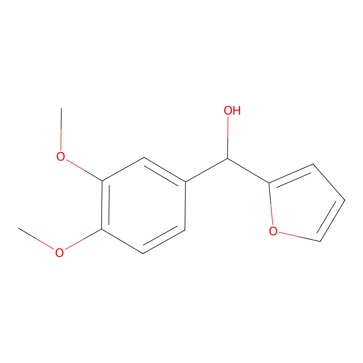 (3,4-Dimethoxyphenyl)(furan-2-yl)methanol molecular structure, CAS 134733-96-3