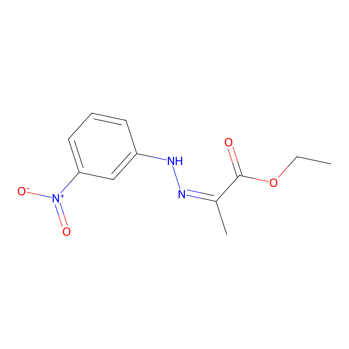 Ethyl pyruvate 3-nitrophenylhydrazone molecular structure, CAS 134747-25-4