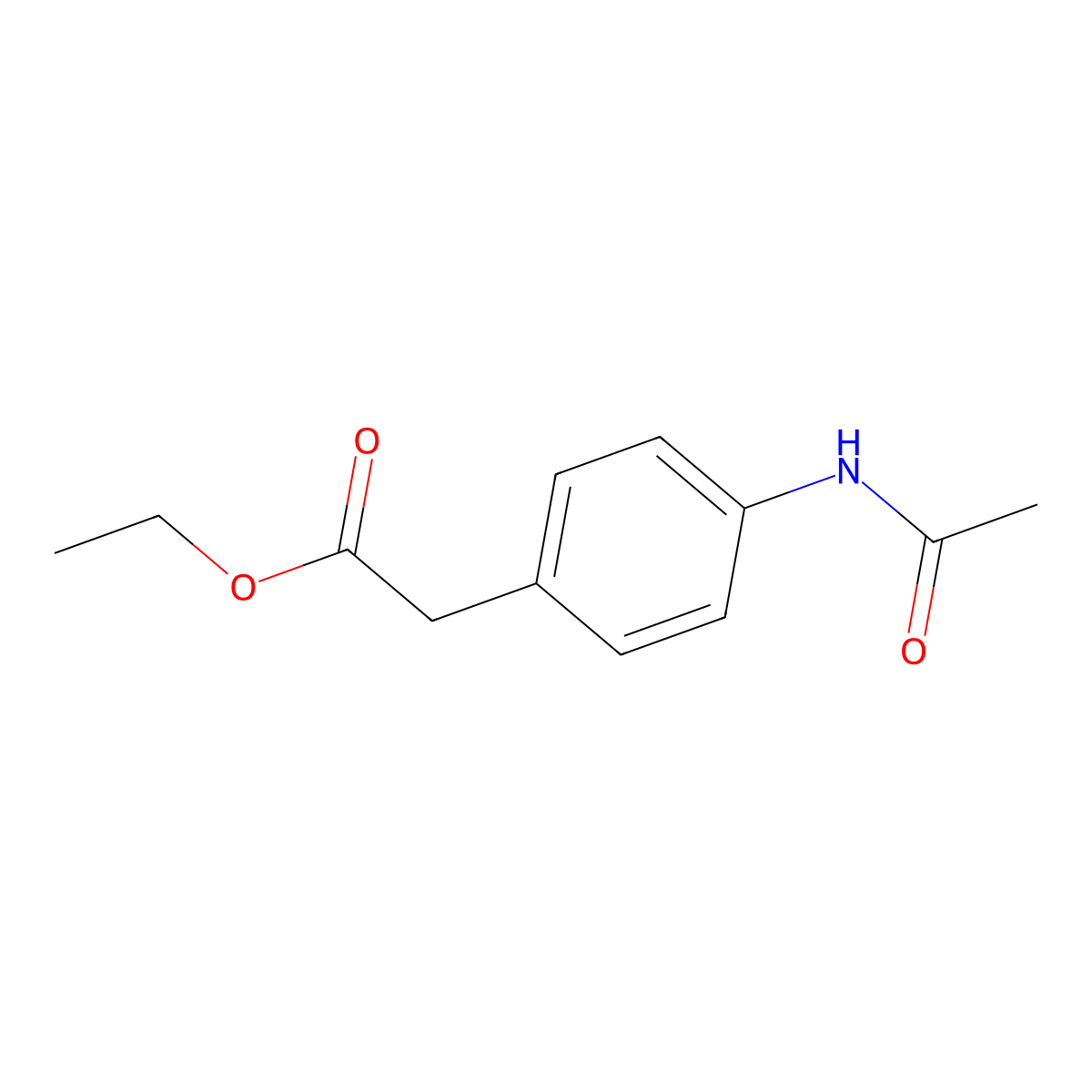 Ethyl (4-acetamidophenyl)acetate molecular structure, CAS 13475-17-7