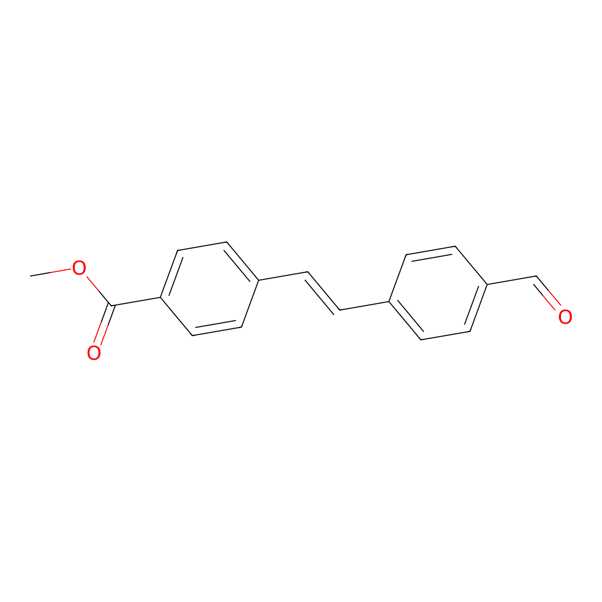 Methyl 4-[(E)-2-(4-formylphenyl)ethenyl]benzoate molecular structure, CAS 134752-82-2