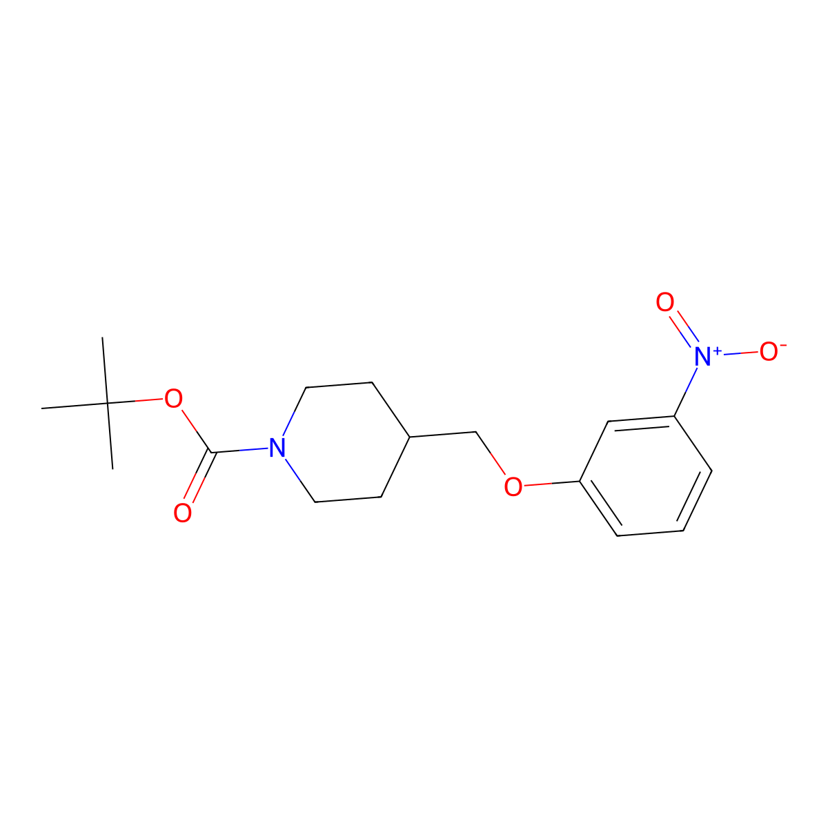 Tert-butyl 4-((3-nitrophenoxy)methyl)piperidine-1-carboxylate molecular structure, CAS 1347524-77-9