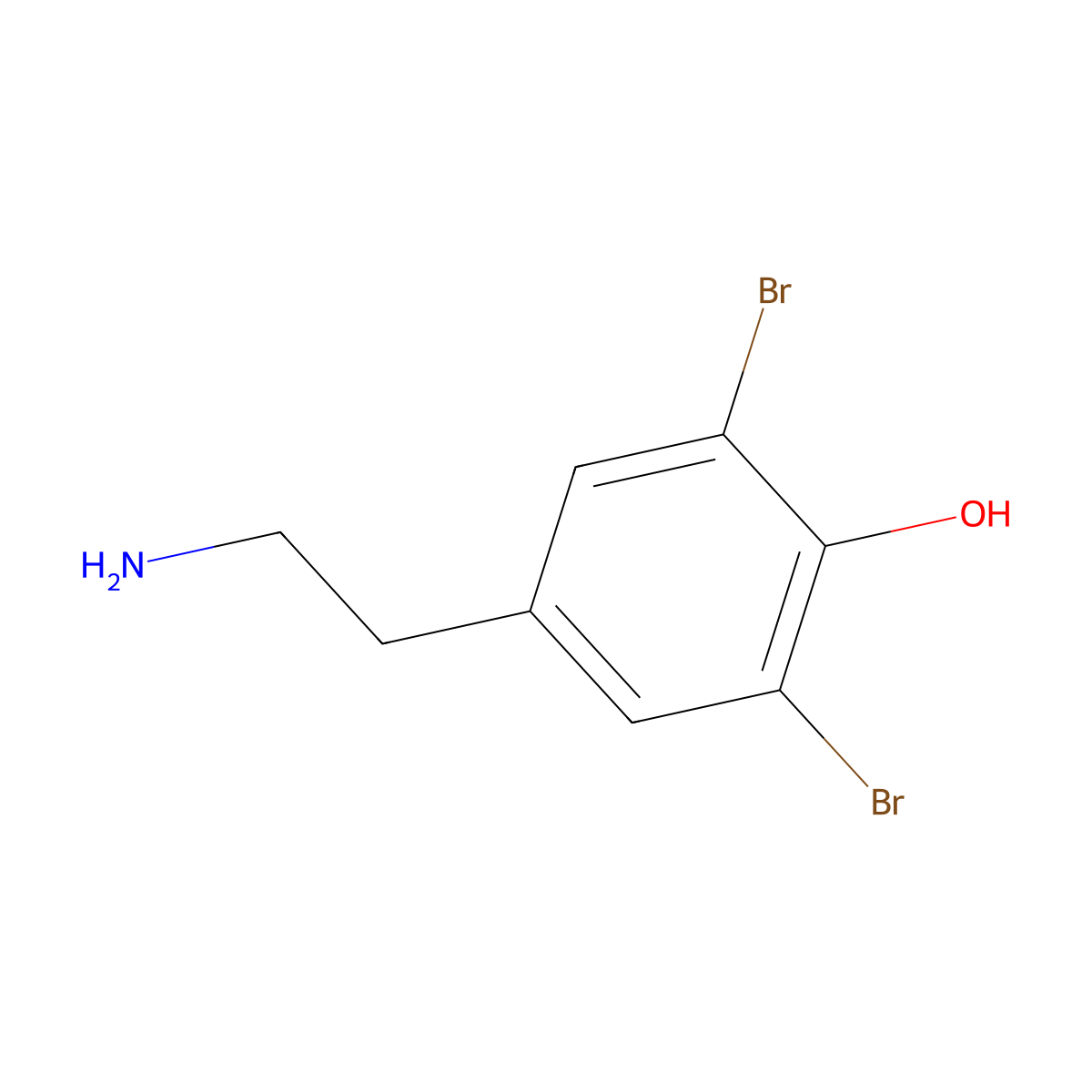 4-(2-Aminoethyl)-2,6-dibromophenol molecular structure, CAS 134755-34-3