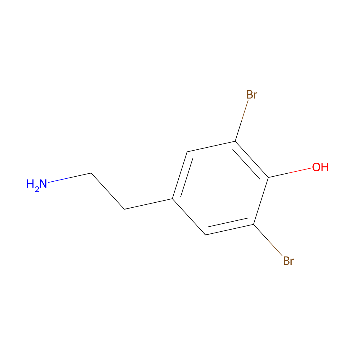 4-(2-Aminoethyl)-2,6-dibromophenol molecular structure, CAS 134755-34-3