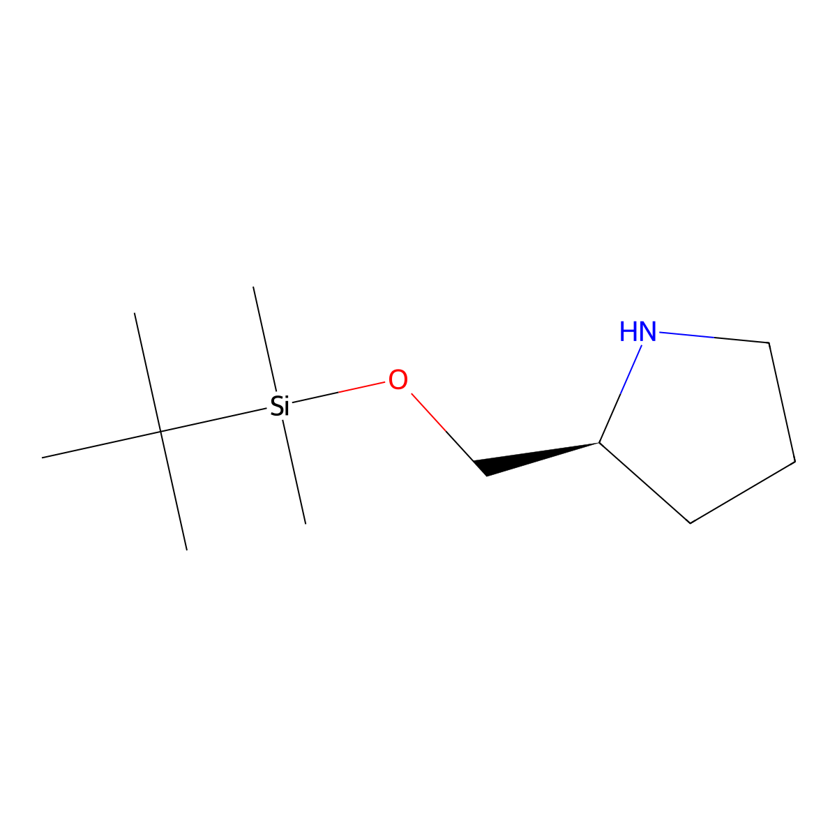 (2S)-2-{[(tert-butyldimethylsilyl)oxy]methyl}pyrrolidine molecular structure, CAS 134756-75-5