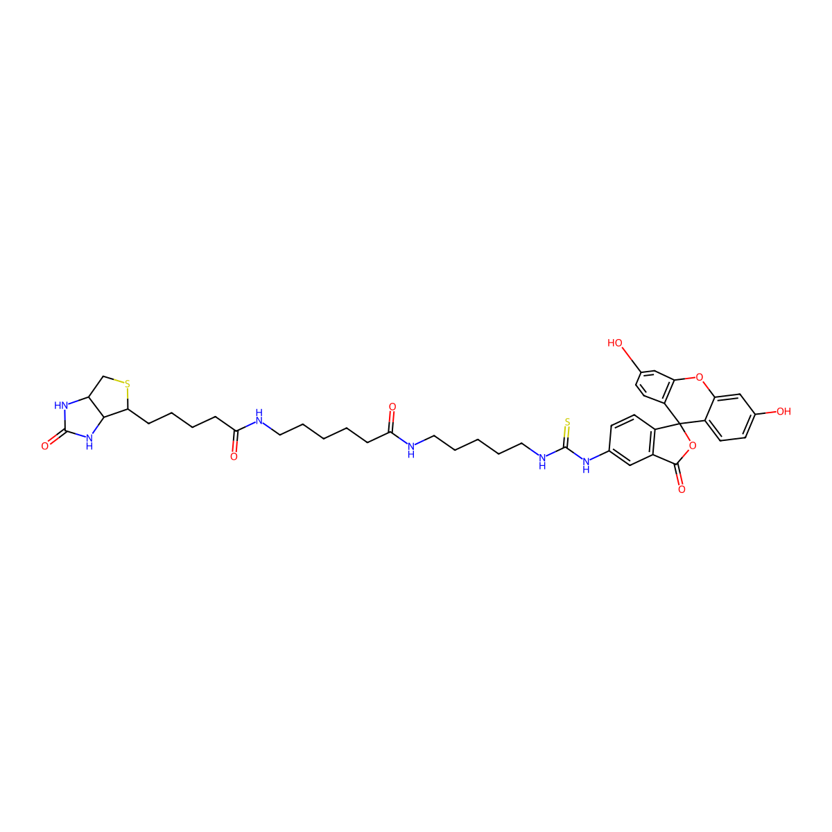 Fluorescein biotin molecular structure, CAS 134759-22-1