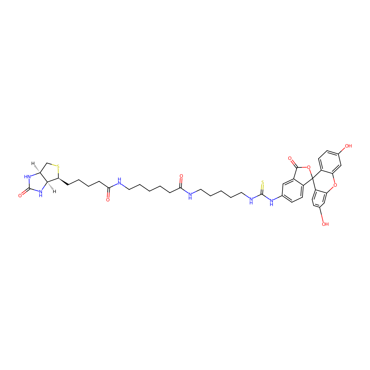 Fluorescein biotin molecular structure, CAS 134759-22-1