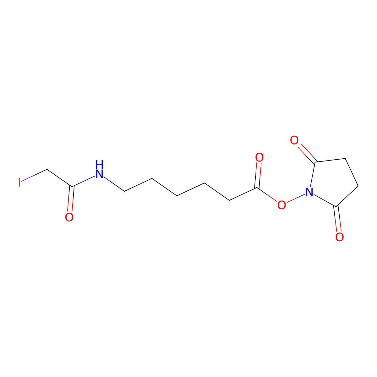 2,5-Dioxopyrrolidin-1-yl 6-(2-iodoacetamido)hexanoate molecular structure, CAS 134759-23-2