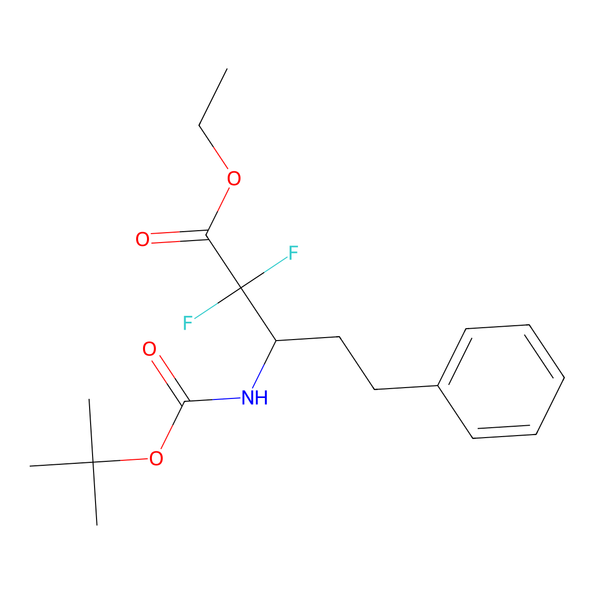 (S)-Ethyl 3-(boc-amino)-2,2-difluoro-5-phenylpentanoate molecular structure, CAS 1347655-31-5