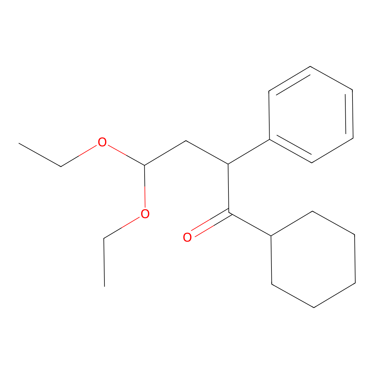 1-Cyclohexyl-4,4-diethoxy-2-phenylbutan-1-one molecular structure, CAS 1347677-19-3