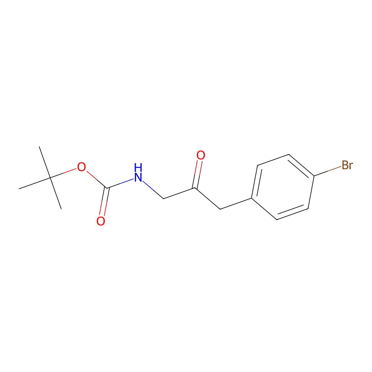 tert-butyl N-[3-(4-bromophenyl)-2-oxopropyl]carbamate molecular structure, CAS 1347718-55-1