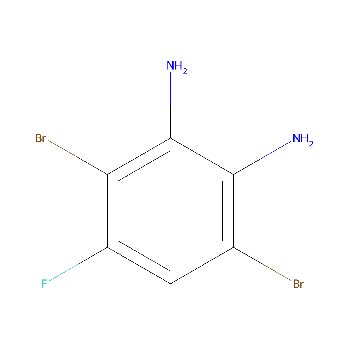 3,6-Dibromo-4-fluorobenzene-1,2-diamine molecular structure, CAS 1347736-83-7