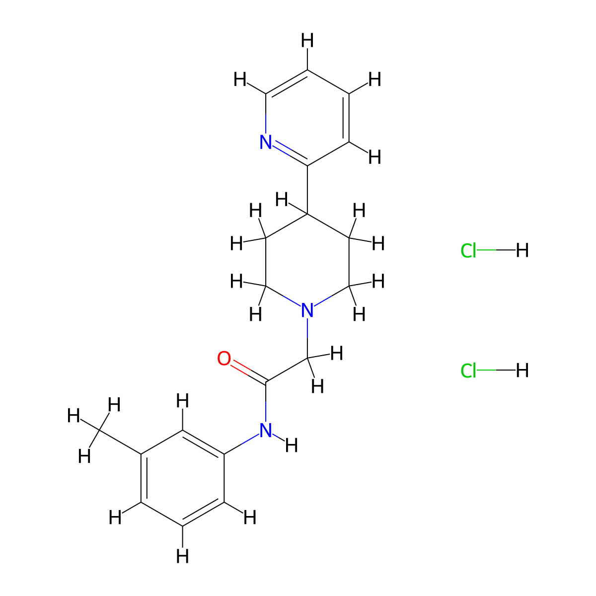 2-(4-(pyridin-2-yl)piperidin-1-yl)-N-(m-tolyl)acetamide dihydrochloride molecular structure, CAS 1347744-96-0