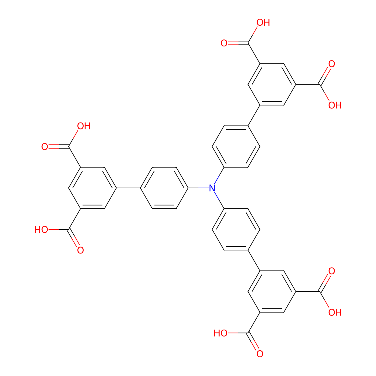 Tris(3',5'-dicarboxy-4-biphenylyl)amine molecular structure, CAS 1347748-59-7