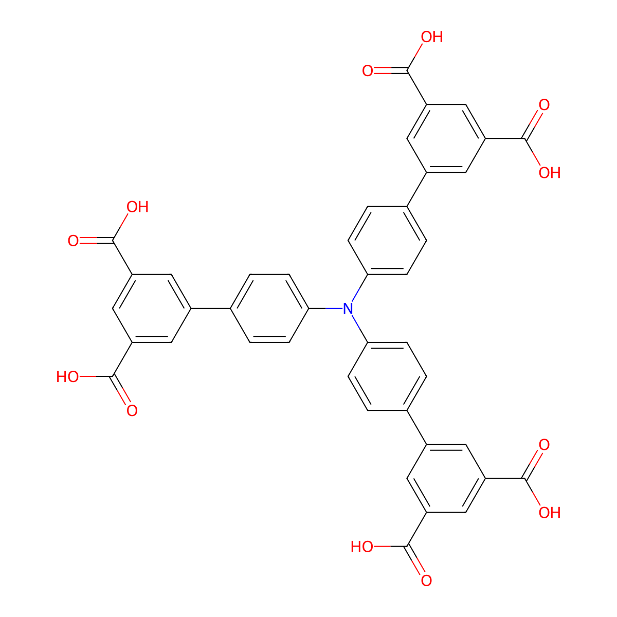 Tris(3',5'-dicarboxy-4-biphenylyl)amine molecular structure, CAS 1347748-59-7
