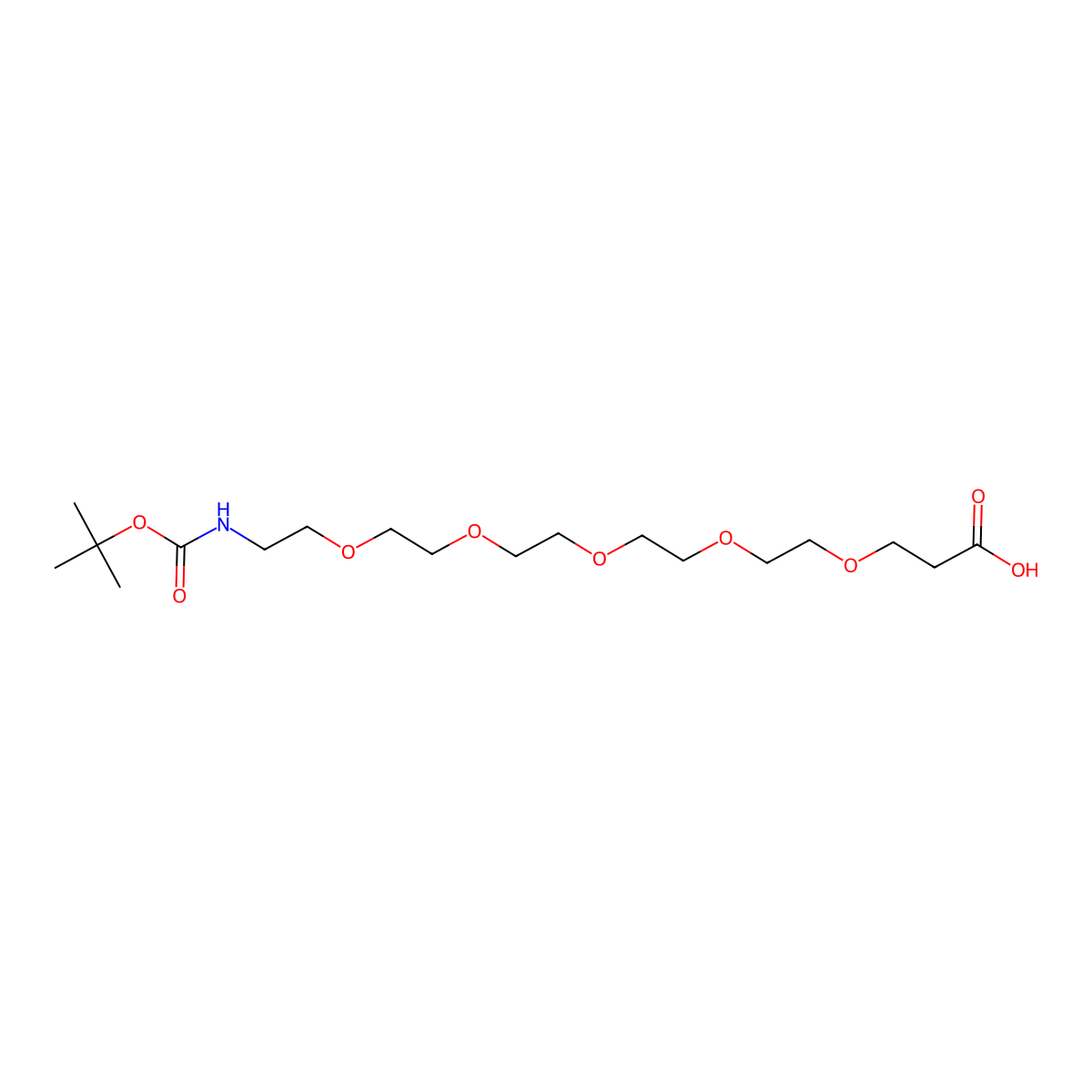 t-Boc-N-amido-PEG5-acid molecular structure, CAS 1347750-78-0