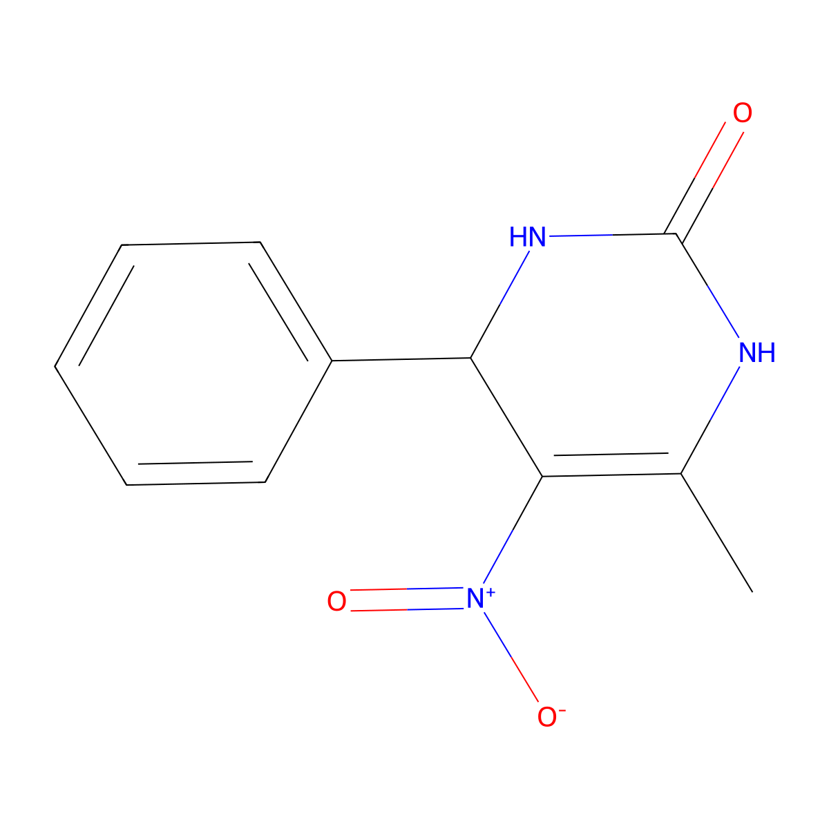 6-Methyl-5-nitro-4-phenyl-3,4-dihydro-1H-pyrimidin-2-one molecular structure, CAS 134777-63-2