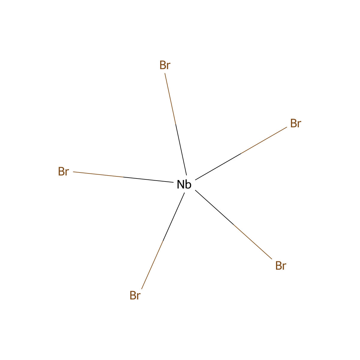 Niobium bromide (NbBr5) molecular structure, CAS 13478-45-0