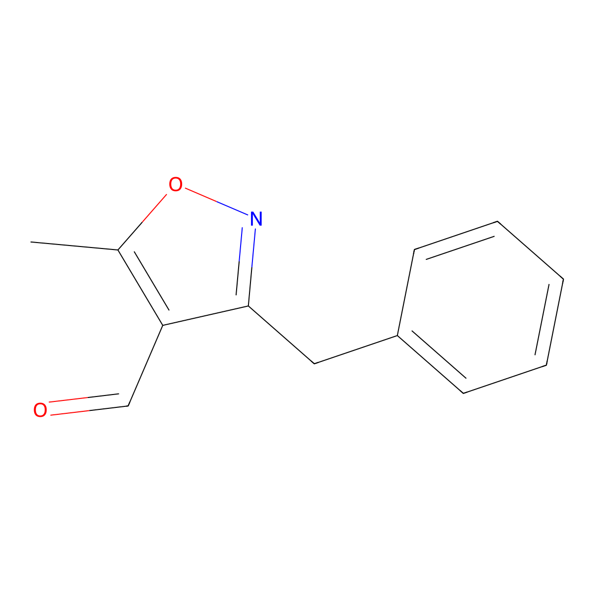 3-Benzyl-5-methyl-1,2-oxazole-4-carbaldehyde molecular structure, CAS 1347814-98-5