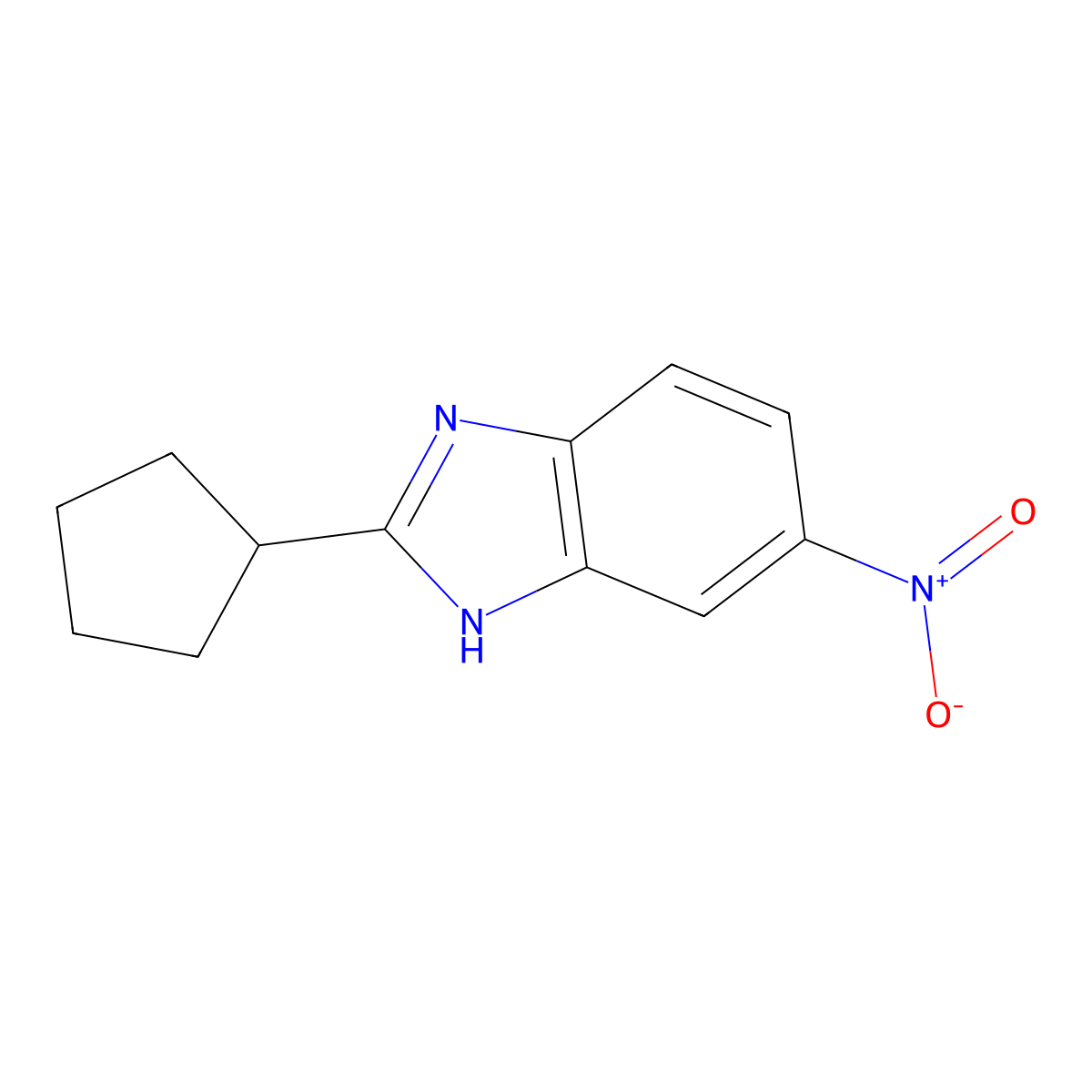 2-cyclopentyl-6-nitro-1H-1,3-benzodiazole molecular structure, CAS 1347815-27-3
