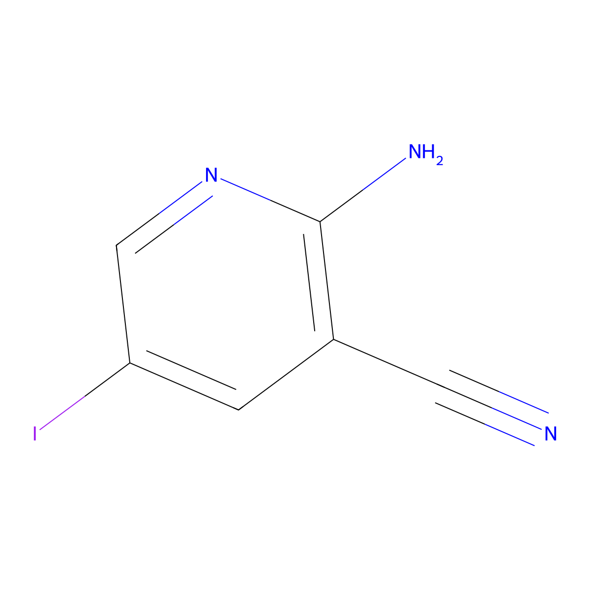 2-Amino-5-iodonicotinonitrile molecular structure, CAS 1347815-41-1