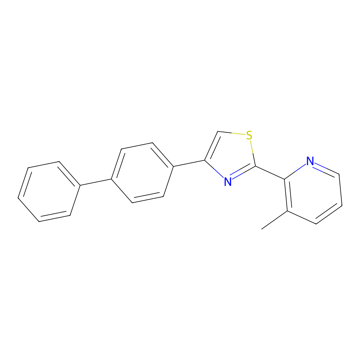 4-(4-Biphenylyl)-2-(3-methyl-2-pyridyl)thiazole molecular structure, CAS 1347815-46-6