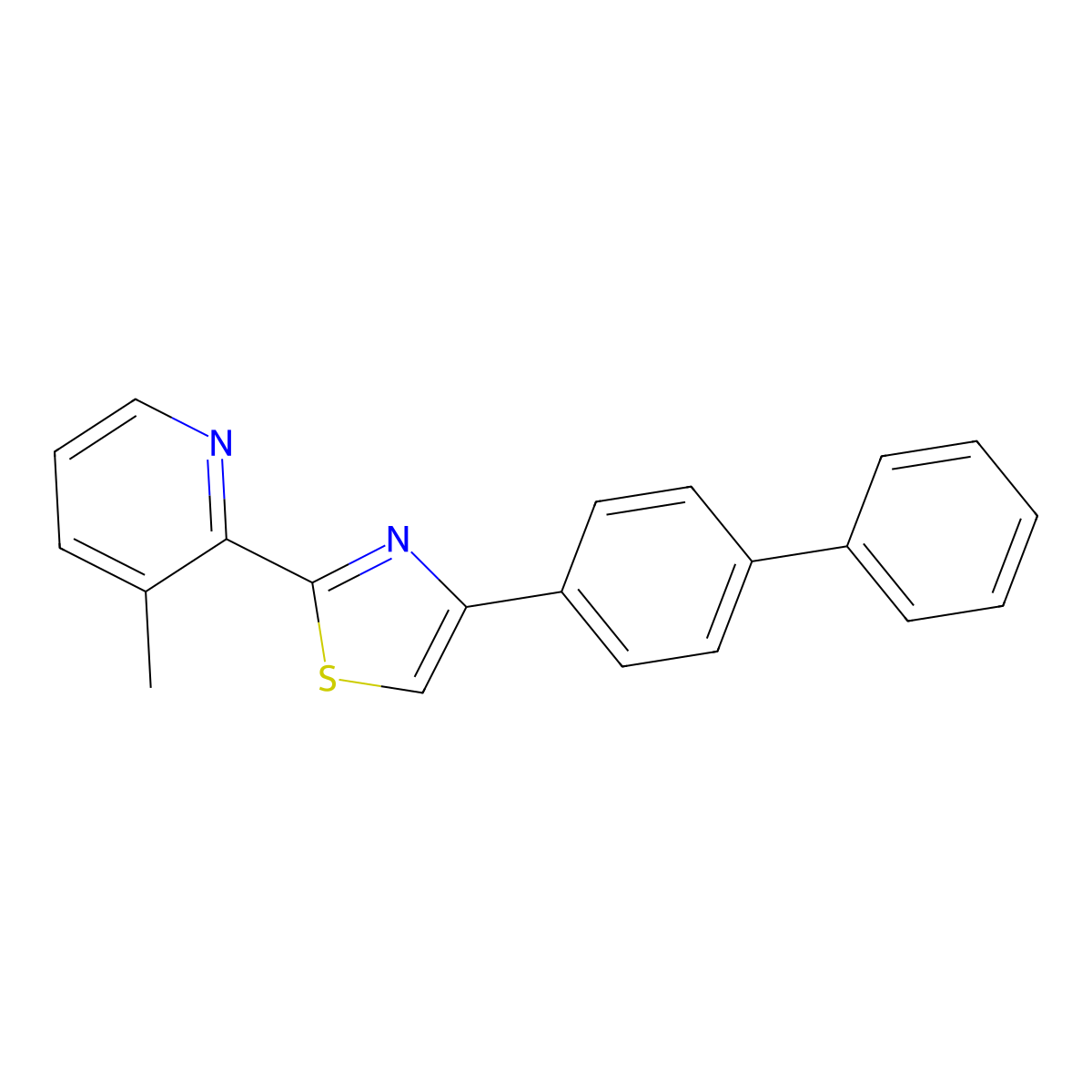 4-(4-Biphenylyl)-2-(3-methyl-2-pyridyl)thiazole molecular structure, CAS 1347815-46-6