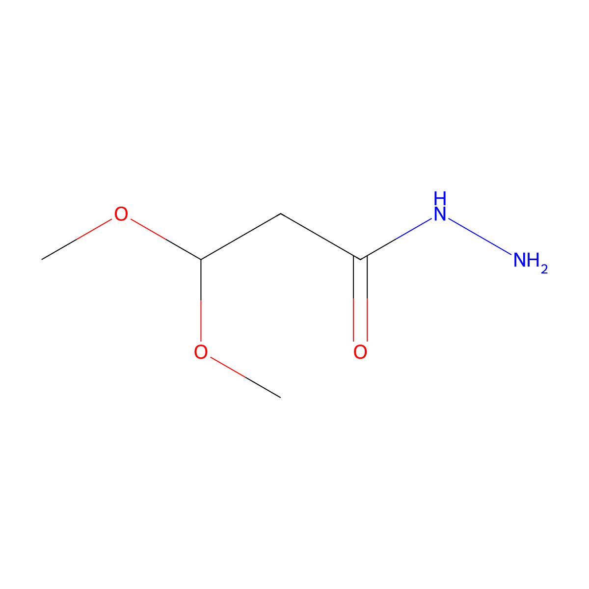 3,3-Dimethoxypropanehydrazide molecular structure, CAS 134784-37-5
