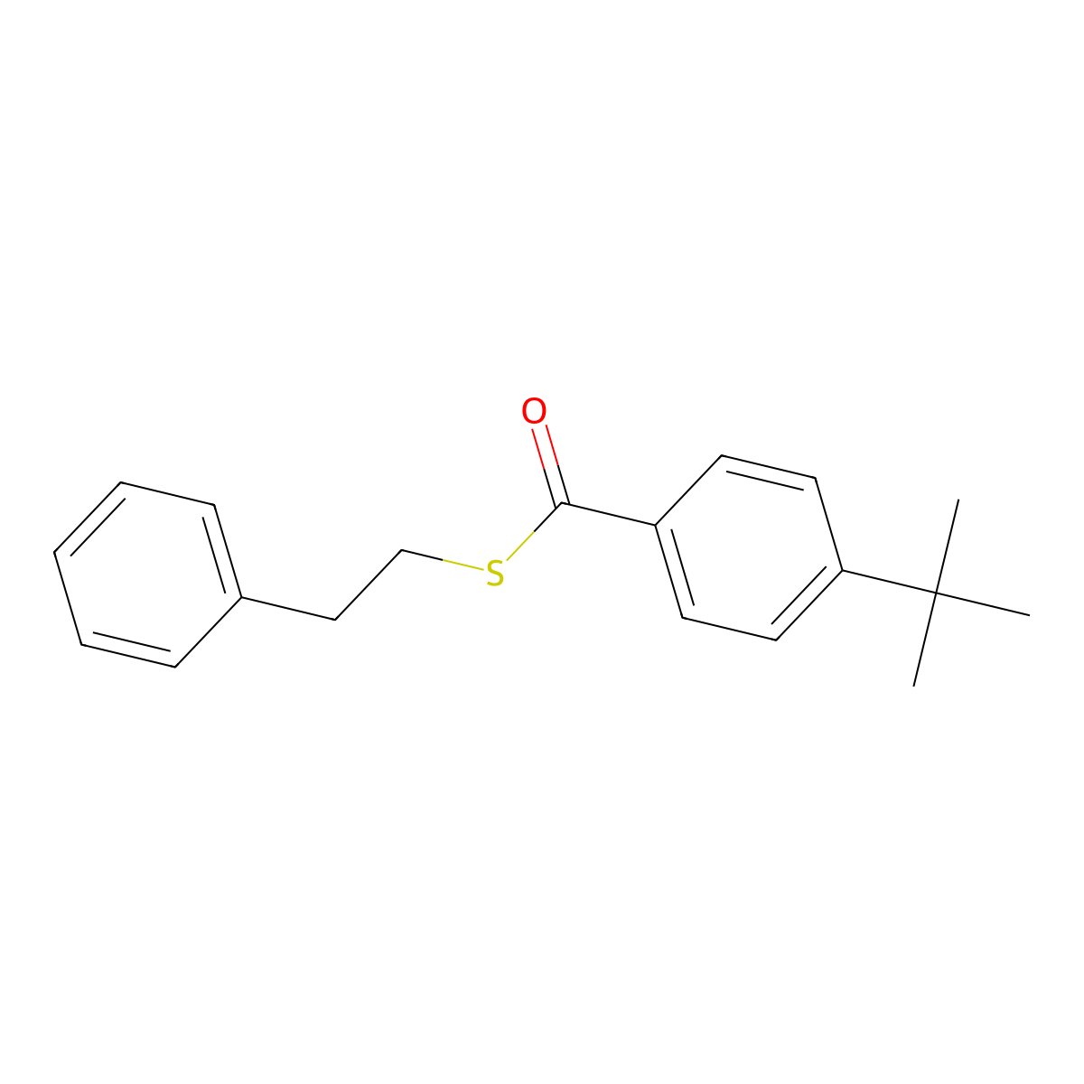S-(2-phenylethyl) 4-tert-butylbenzenecarbothioate molecular structure, CAS 134784-73-9