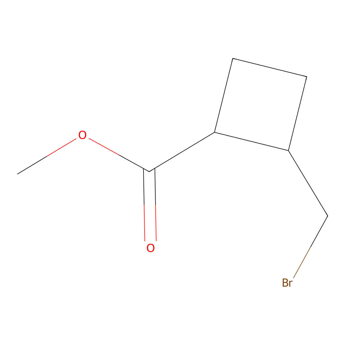 rac-methyl (1R,2S)-2-(bromomethyl)cyclobutane-1-carboxylate molecular structure, CAS 134785-24-3