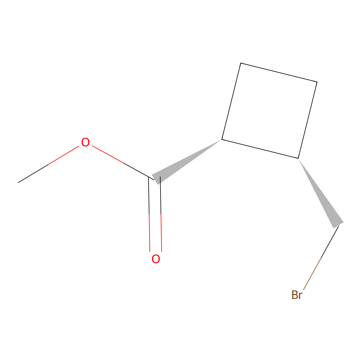 rac-methyl (1R,2S)-2-(bromomethyl)cyclobutane-1-carboxylate molecular structure, CAS 134785-24-3