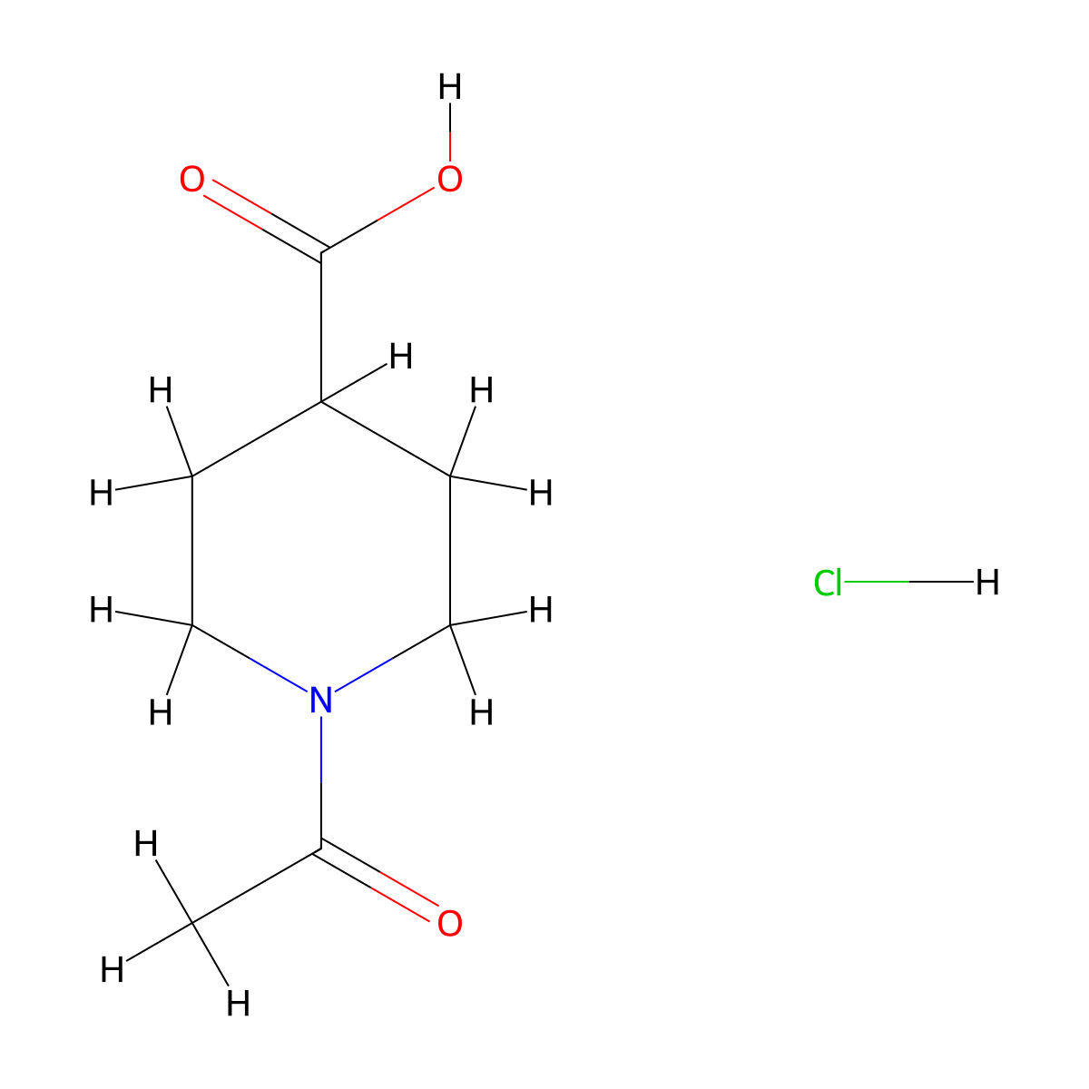 1-Acetylpiperidine-4-carboxylic acid Hydrochloride molecular structure, CAS 1347853-72-8