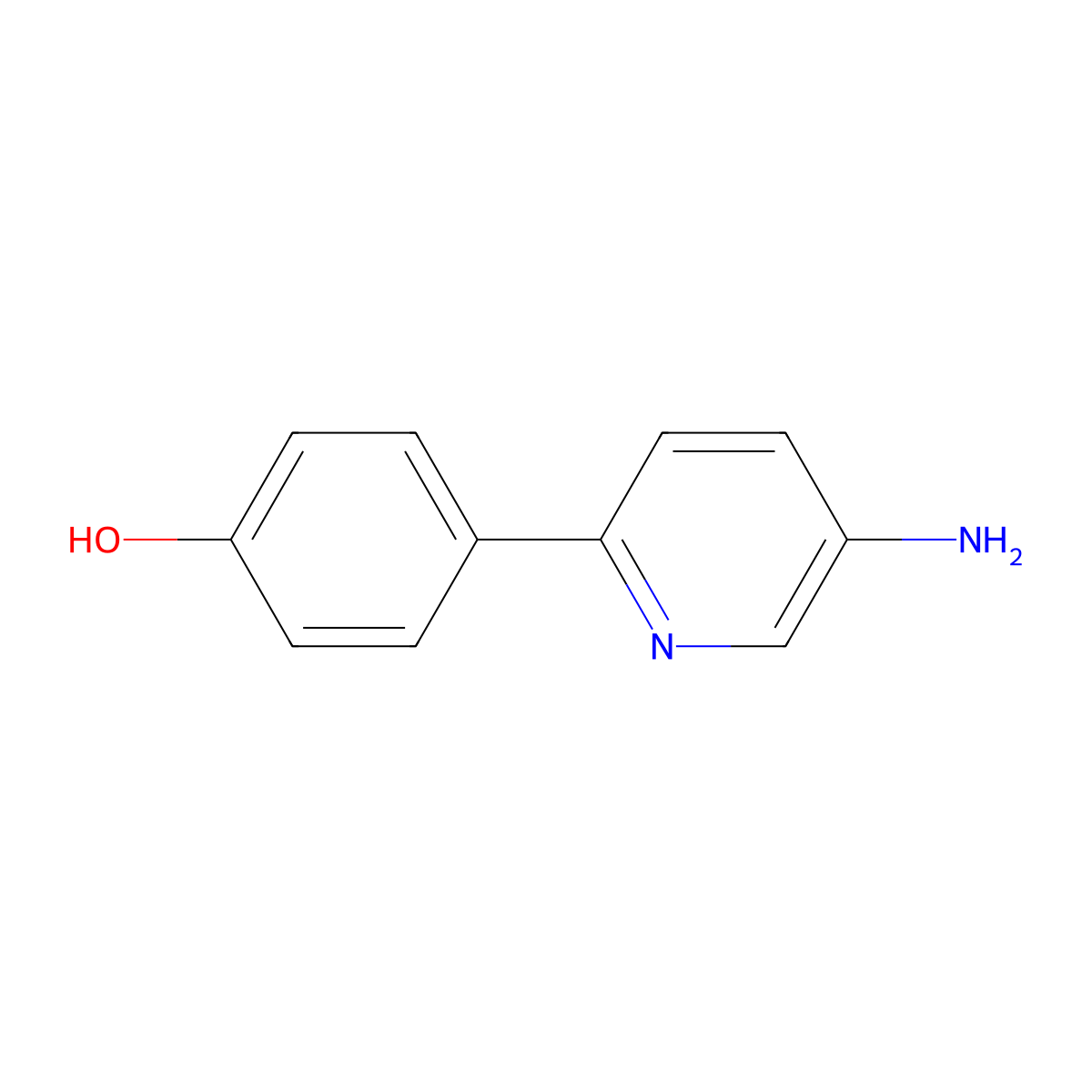 4-(5-Aminopyridin-2-yl)phenol molecular structure, CAS 1347857-39-9