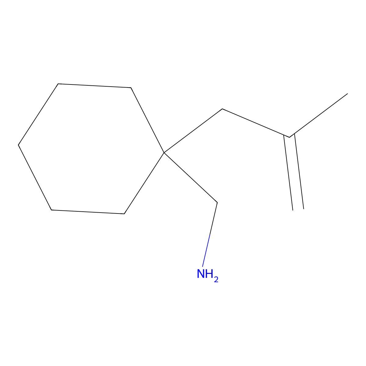 Cyclohexanemethanamine, 1-(2-methyl-2-propenyl)- molecular structure, CAS 134786-08-6