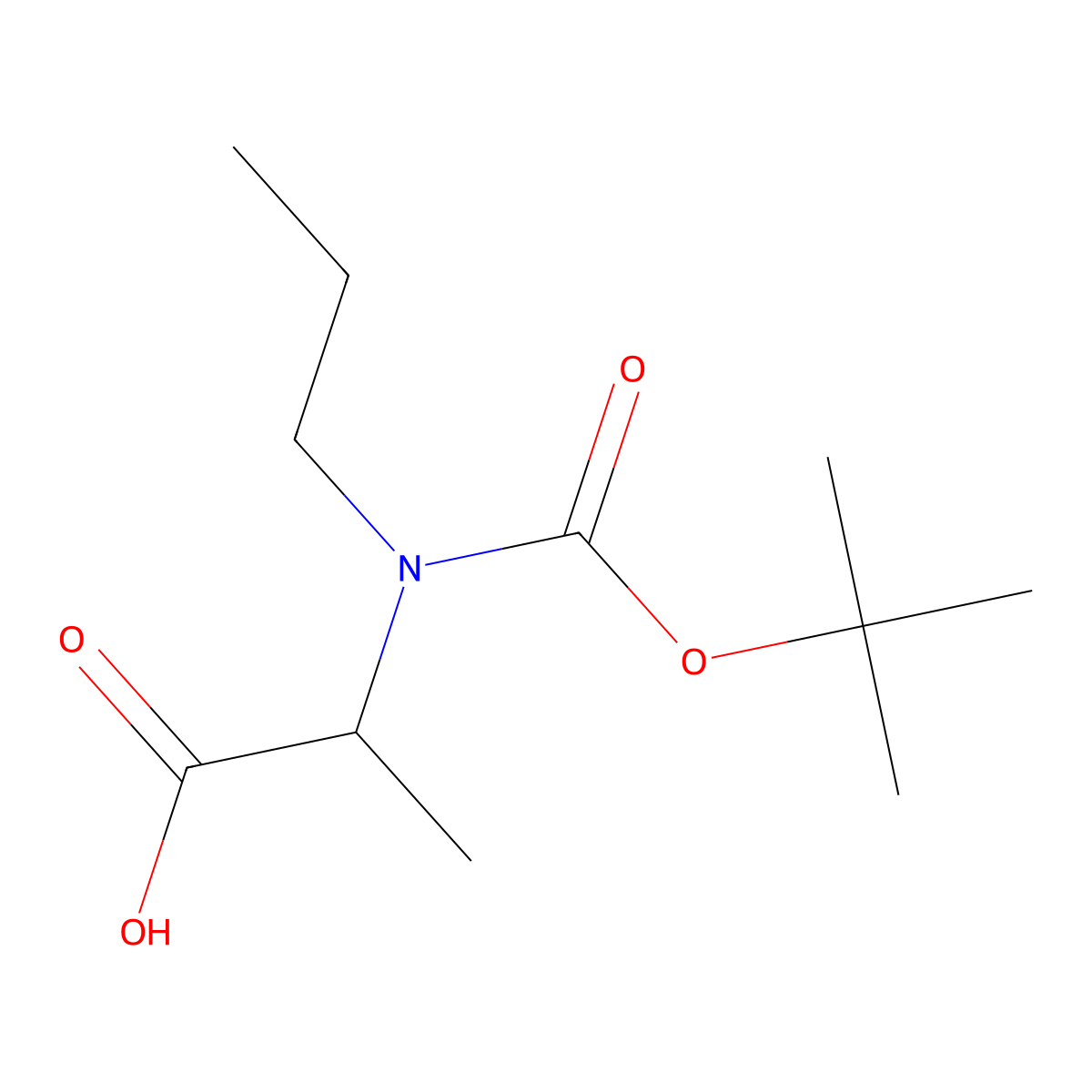 2-{[(Tert-butoxy)carbonyl](propyl)amino}propanoic acid molecular structure, CAS 1347875-15-3