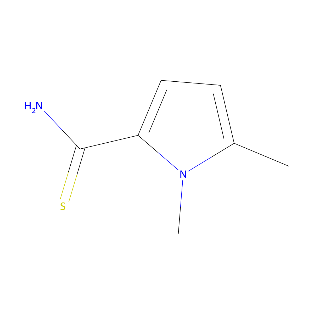 1,5-dimethyl-1H-pyrrole-2-carbothioamide molecular structure, CAS 134789-90-5