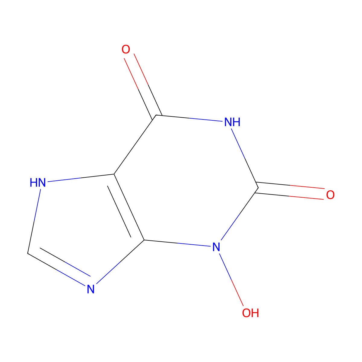 3,9-Dihydro-3-hydroxy-1H-purine-2,6-dione molecular structure, CAS 13479-29-3