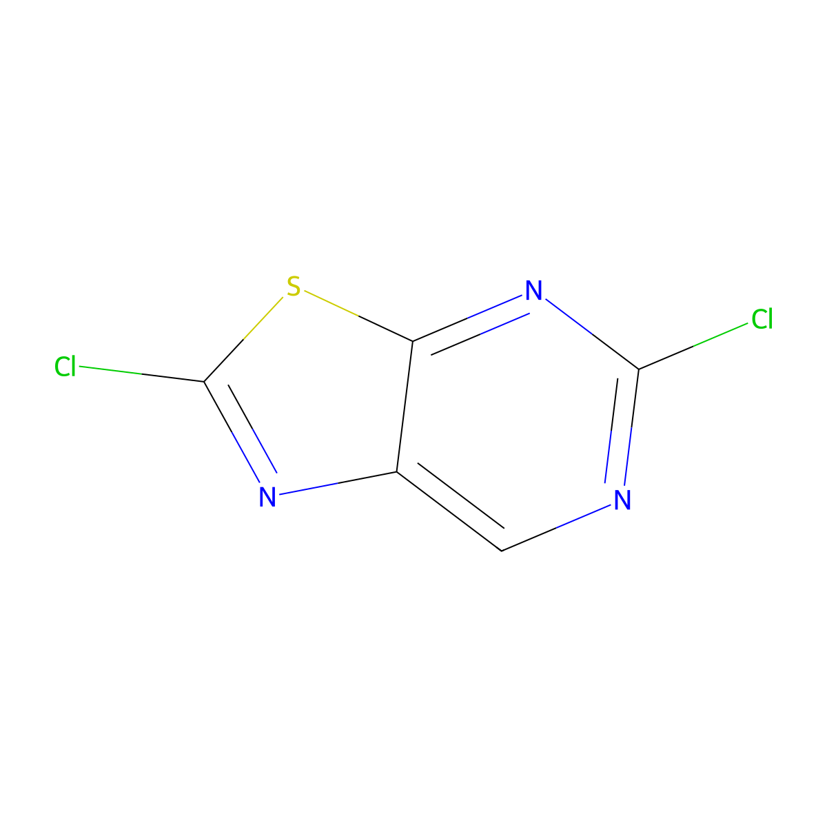Thiazolo[5,4-d]pyrimidine, 2,5-dichloro- molecular structure, CAS 13479-89-5