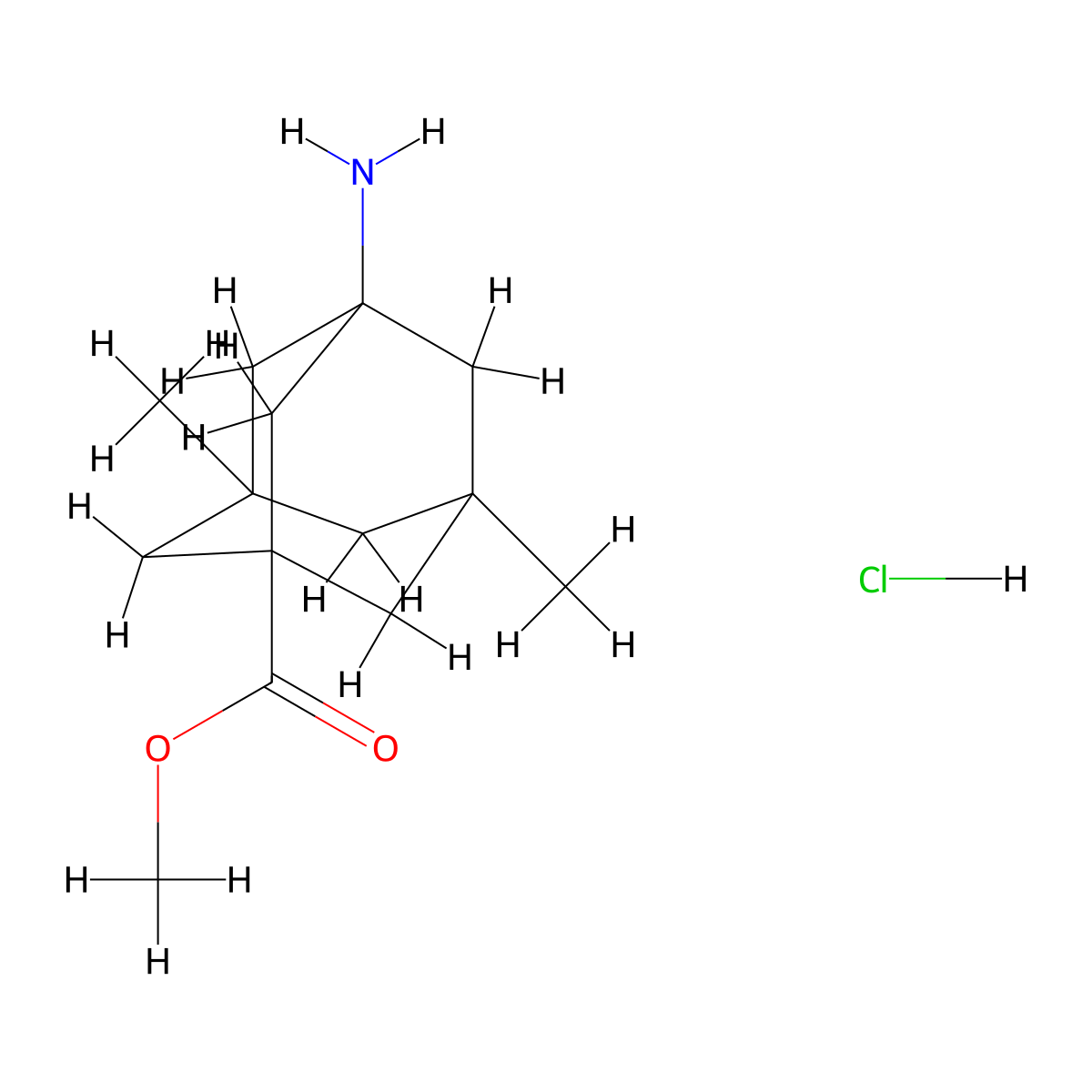 Methyl 3-amino-5,7-dimethyladamantane-1-carboxylate hydrochloride molecular structure, CAS 1347921-60-1