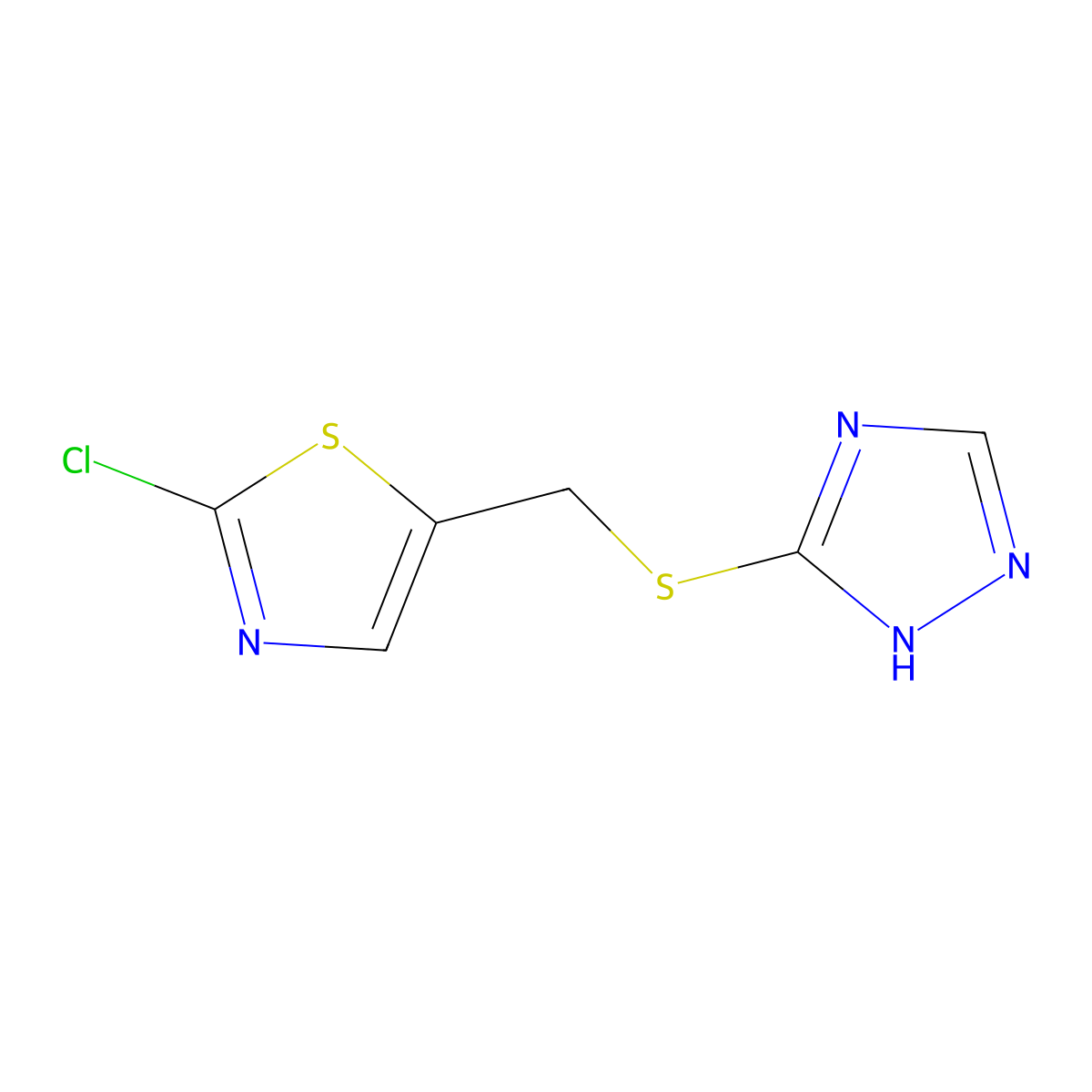 3-{[(2-chloro-1,3-thiazol-5-yl)methyl]sulfanyl}-1H-1,2,4-triazole molecular structure, CAS 134796-35-3