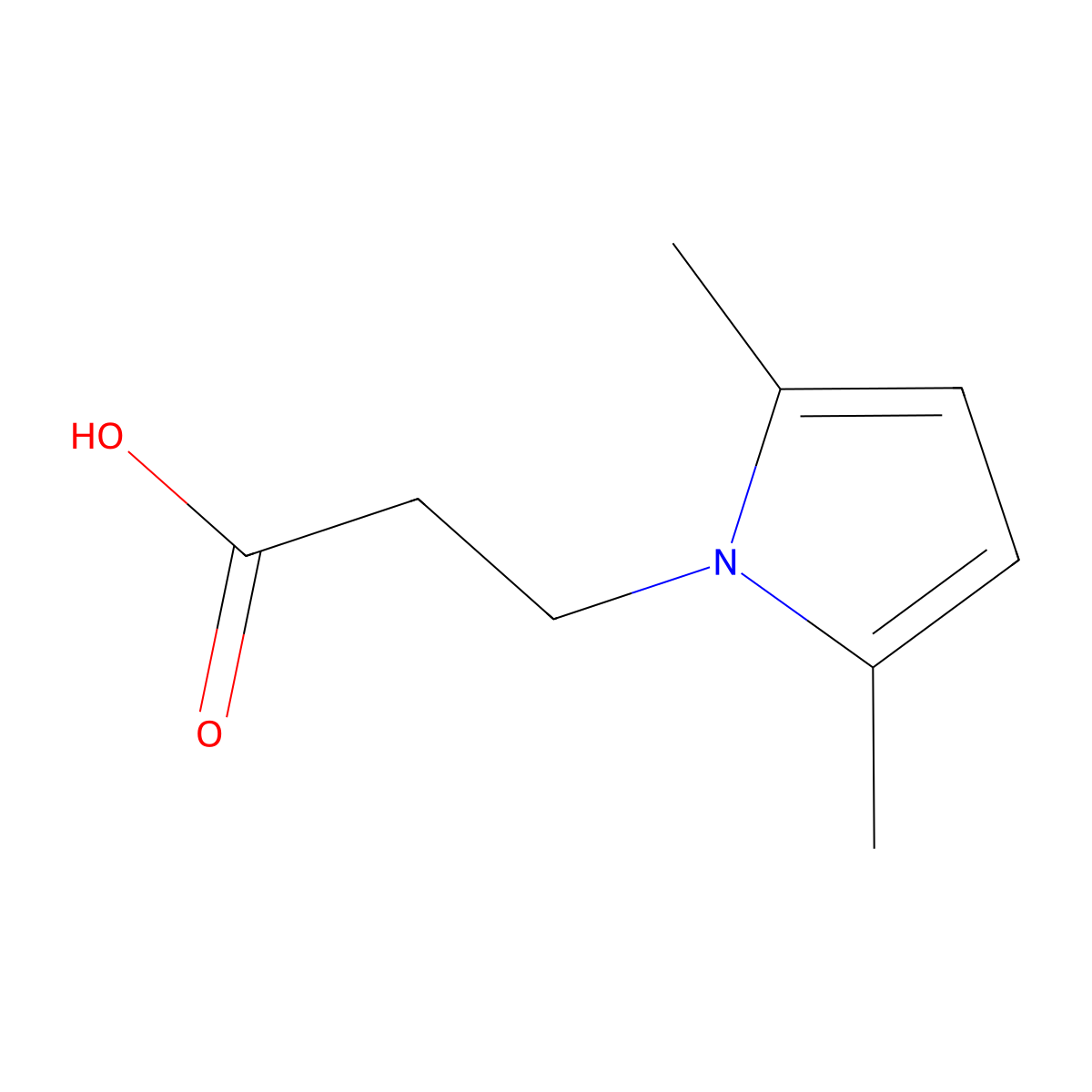 3-(2,5-dimethyl-1H-pyrrol-1-yl)propanoic acid molecular structure, CAS 134796-54-6