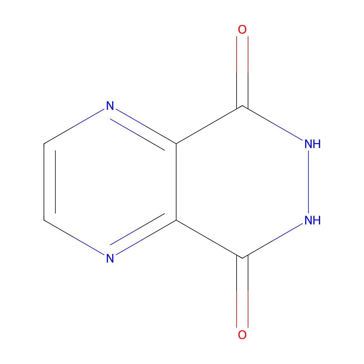 5H,6H,7H,8H-pyrazino(2,3-d)pyridazine-5,8-dione molecular structure, CAS 13480-40-5