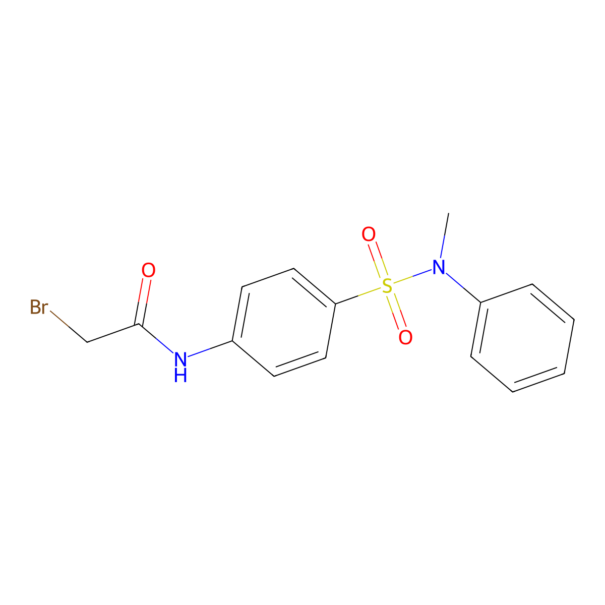 2-Bromo-N-{4-[(methylanilino)sulfonyl]-phenyl}acetamide molecular structure, CAS 13480-70-1