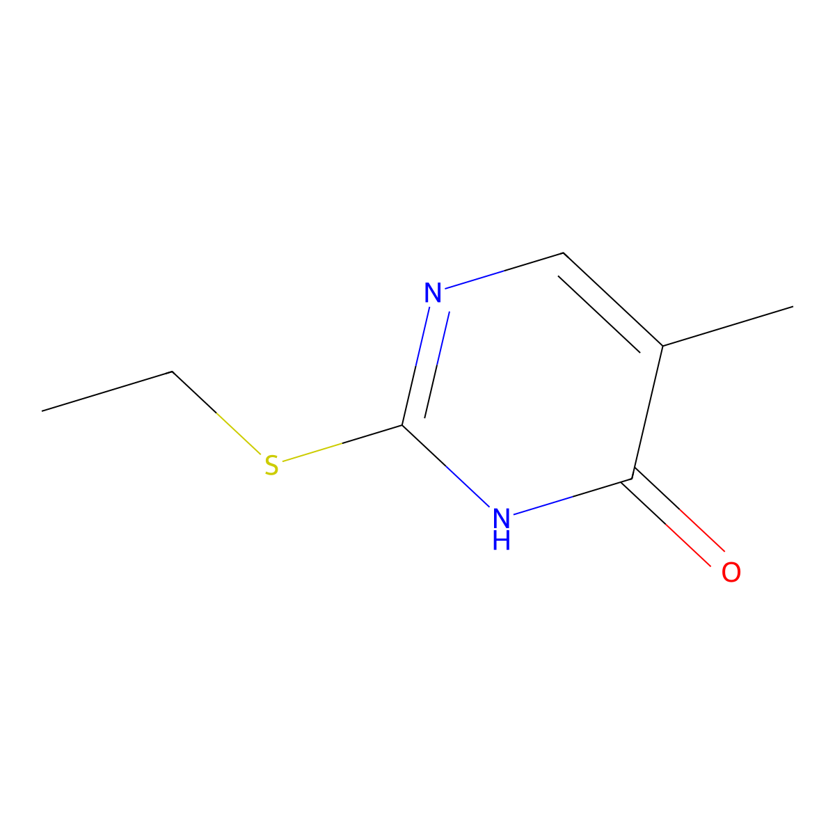 2-(Ethylsulfanyl)-5-methylpyrimidin-4(3H)-one molecular structure, CAS 13480-95-0