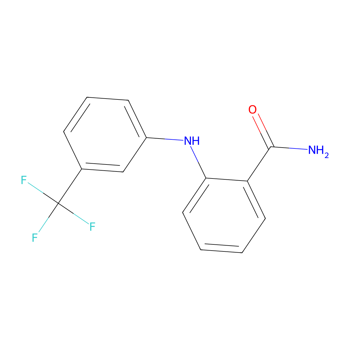 2-[3-(Trifluoromethyl)anilino]benzamide molecular structure, CAS 13481-61-3