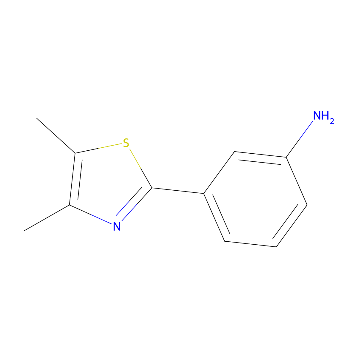 3-(4,5-Dimethyl-thiazol-2-yl)-phenylamine molecular structure, CAS 134811-94-2