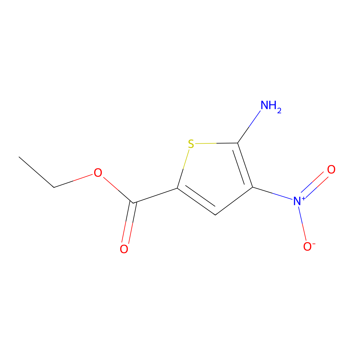 Ethyl 5-amino-4-nitrothiophene-2-carboxylate molecular structure, CAS 1348114-42-0