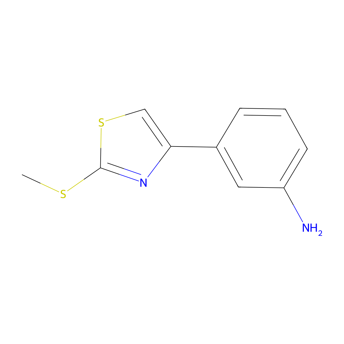 3-(2-(Methylthio)-4-thiazolyl)benzenamine molecular structure, CAS 134812-29-6