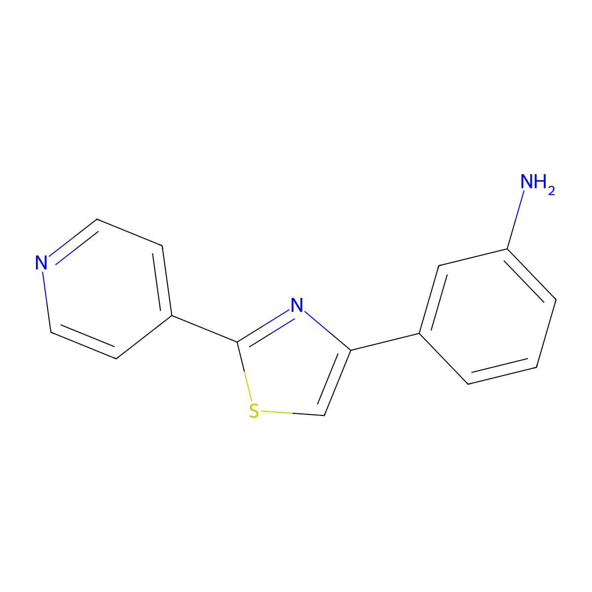 3-[2-(Pyridin-4-yl)-1,3-thiazol-4-yl]aniline molecular structure, CAS 134812-31-0