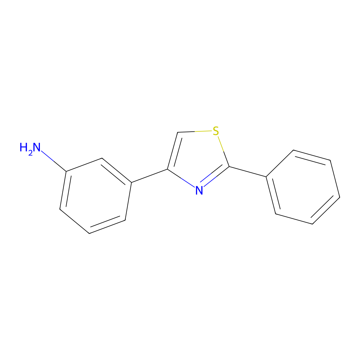 3-(2-Phenyl-thiazol-4-yl)-phenylamine molecular structure, CAS 134812-32-1