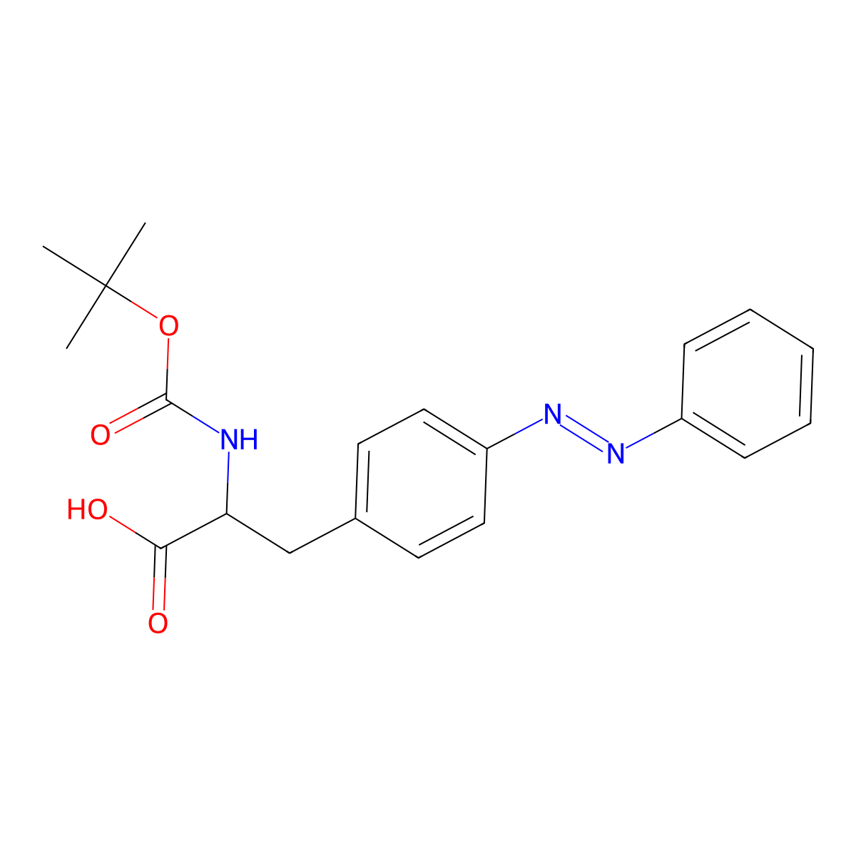 L-Phenylalanine, N-[(1,1-dimethylethoxy)carbonyl]-4-(phenylazo)- molecular structure, CAS 134816-33-4